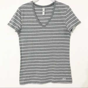 UnderArmour Womans UA Charged Undeniable stripe T
